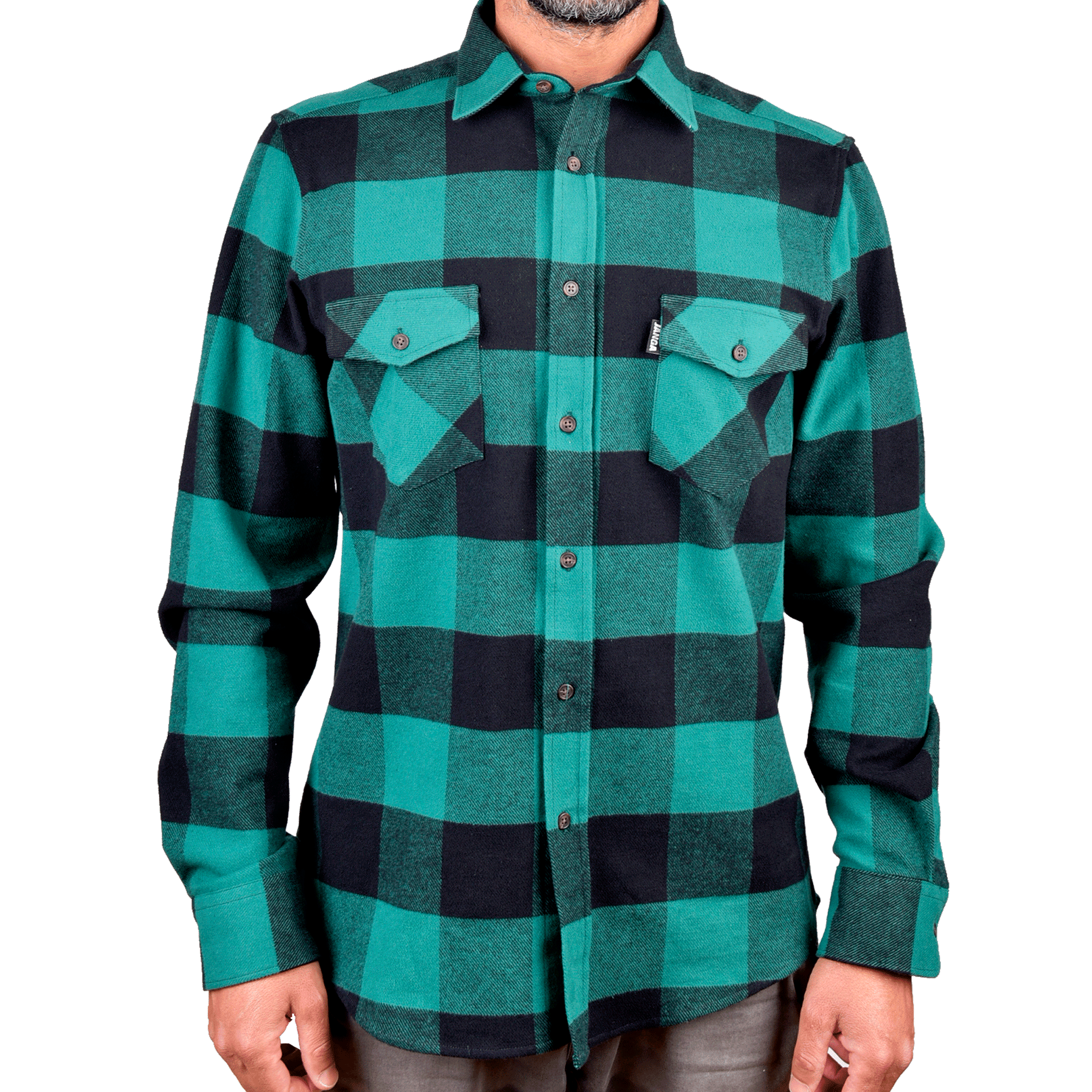 FLANNELS GREEN AND BLACK
