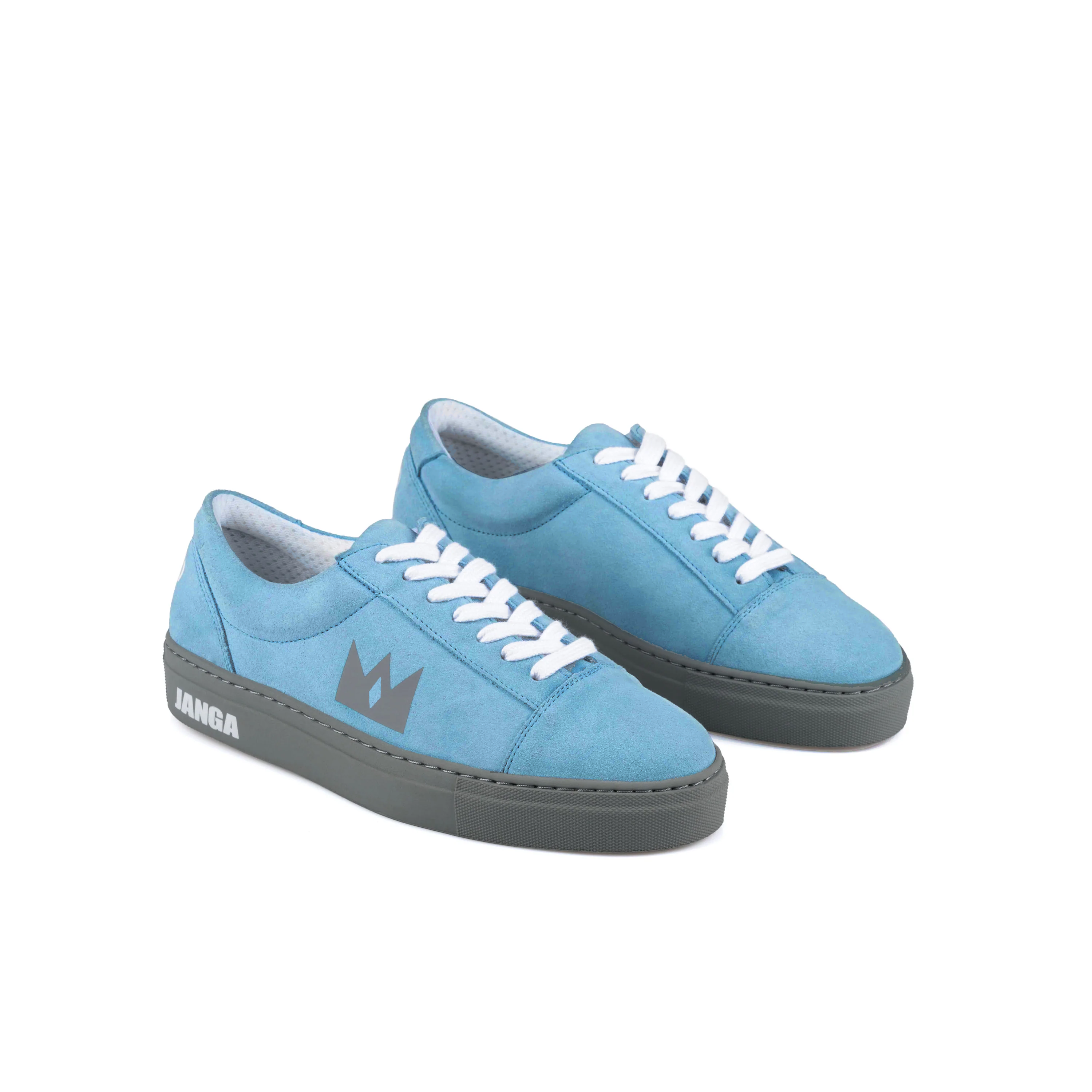 Turquoise top blue sneakers